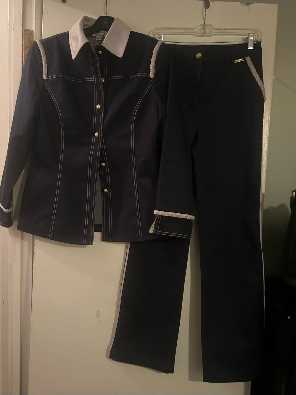 ST. john Sport Navy and Tan  Two-Piece Women's Pantsuit